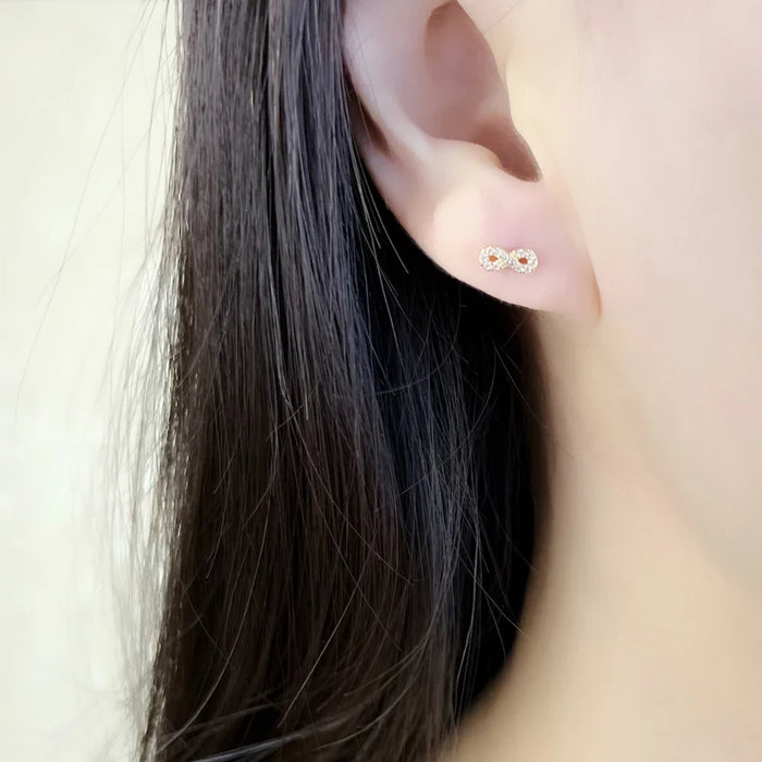 925 Sterling Silver Summer Love Infinity Ear Studs