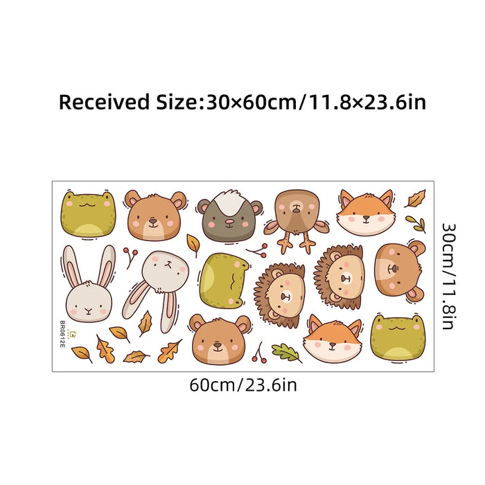 Adorable Animal Wall Stickers For Kids Room Decor