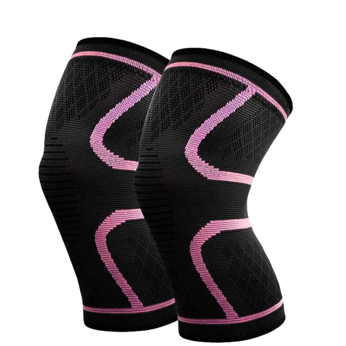 Pair of Breathable Compression Knee Support Sleeve Gym & Sports Protector