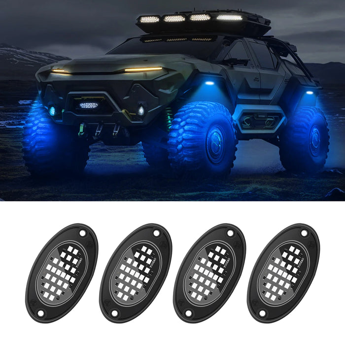 4Pcs Led Rock Lights For Trucks Off Road Jeep Suv Atv Utv Car Chassis Light
