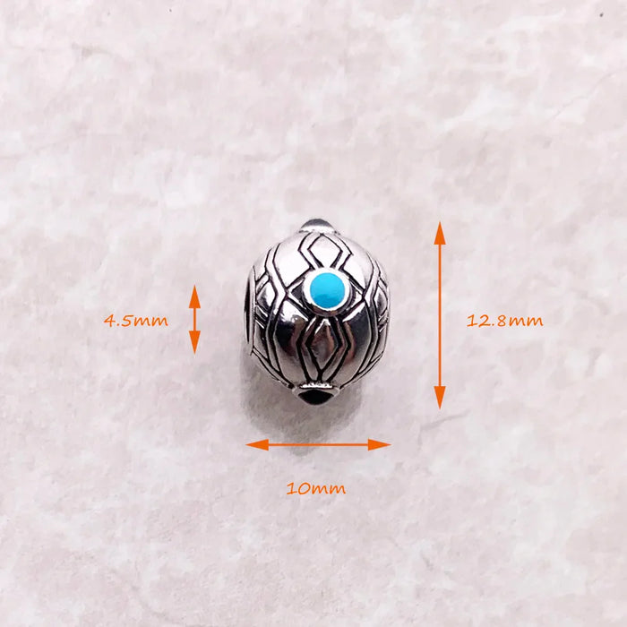 925 Sterling Silver Ethnic Bead Charm Luxury Accessory For Jewelry Making