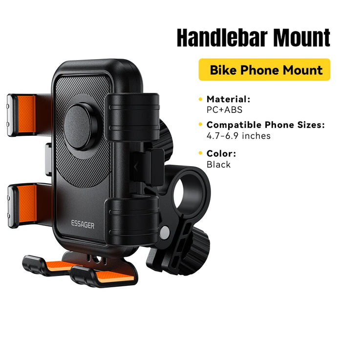 Motorcycle Bike Phone Mount 360°Rotatable Phone Holder For Mountain Bike Motorcycle Non-Slip Stand For 4.7-6.9Inch Phone