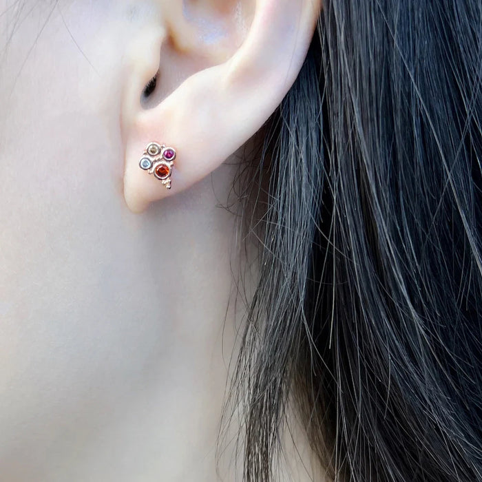 925 Sterling Silver Boho Chic Flower Studs For Women