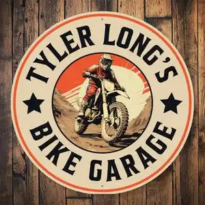 Custom Dirt Biker Sign Metal Decor