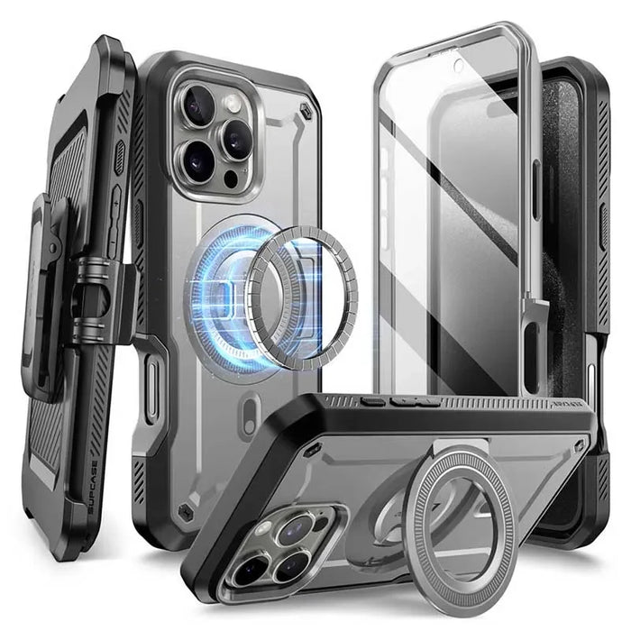 For Iphone 16 Pro 6.3 Inch 2024 Ub Pro Mag Full Body Rugged Phone Case With Built-In Screen Protector Belt-Clip