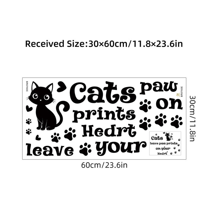 Adorable Black Cat Wall Decals For Kids Room Decor