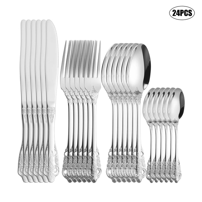 4 / 16 / 24 Piece Premium Stainless Steel Cutlery Set For Home Dining And Hospitality