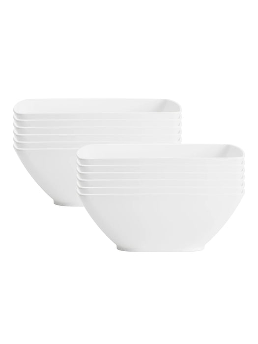 2 / 6 / 12 Piece Reusable Large White Plastic Bowls Ideal For Soup Noodles Oatmeal Salad