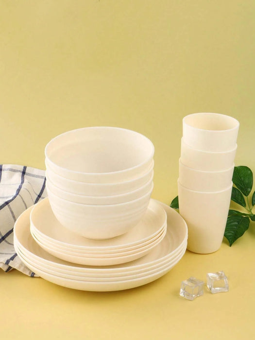 4 / 16 / 20 / 24 / 32 Piece Reusable Plastic Tableware Set For Home Camping Picnics