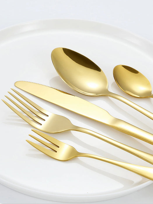 30 Piece Colourful Stainless Steel Cutlery Set For Home Kitchen