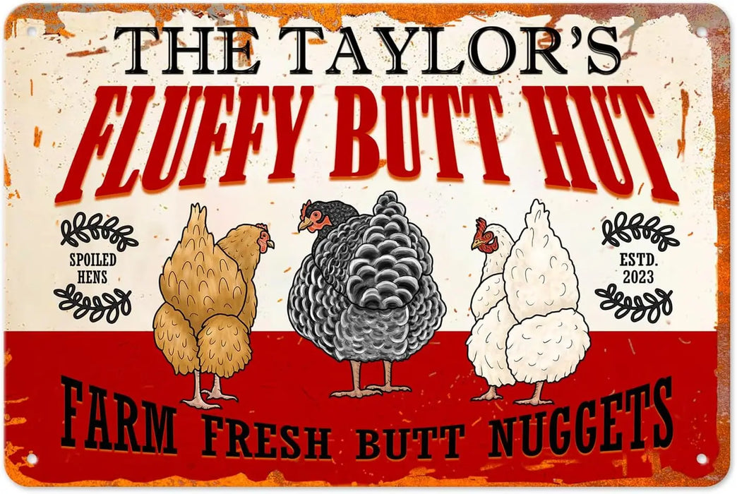 Custom Chicken Coop Sign Funny Metal Farm Decor