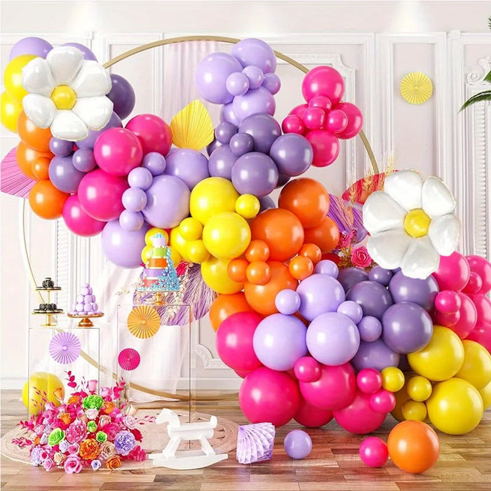 127Pcs Hot Pink Birthday Balloon Wreath Arch Set Suitable For Mother'S Day Single Parties Weddings And Celebration Decorations