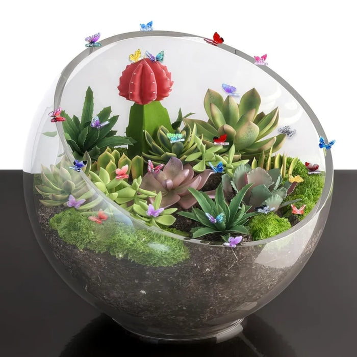 50 Resin Butterflies With Storage Box For Diy Fairy Garden Decoration