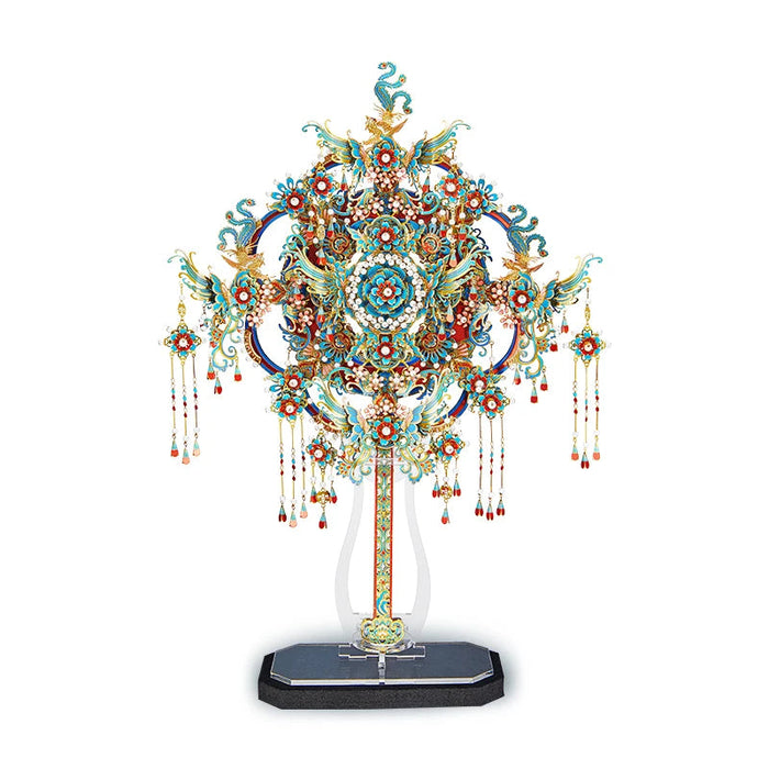 Chinese Style 3D Metal Model Kit Kingfisher Fan Puzzle