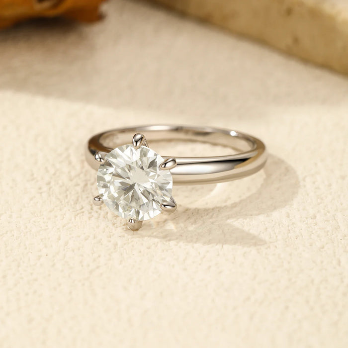 925 Sterling Silver 2Ct D Vvs1 Moissanite Crown Ring