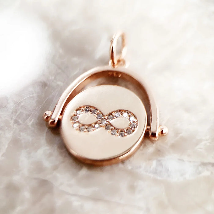925 Sterling Silver Rose Gold Eternity Pendant Romantic Jewelry For Women