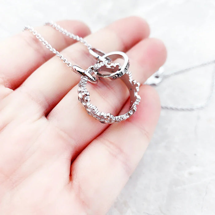 925 Sterling Silver Romantic Gift Queen Crown Necklace Fine Jewelry For Women