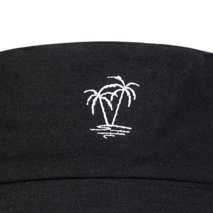 Double Sided Coconut Tree Embroidery Bucket Hat For Unisex Outdoor Sun Protection