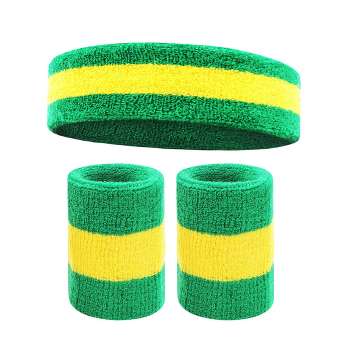 Moisture Wicking Sweatband Set Headband & Wristband Combo