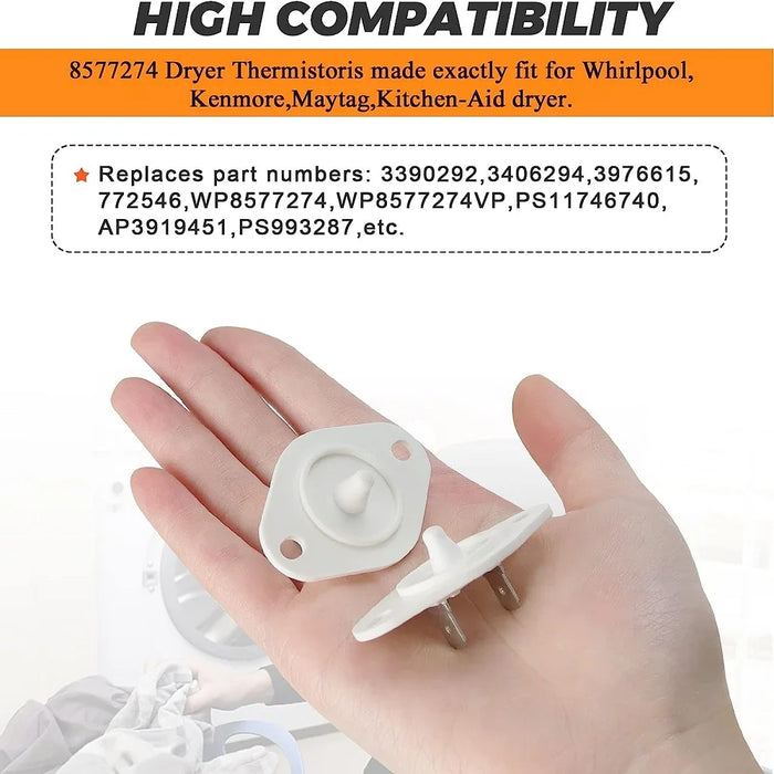 Dryer Thermistor For Whirlpool Kenmore Kitchenaid Dryers 3976615 Ap3919451 Wp8577274 Ps993287 3390292