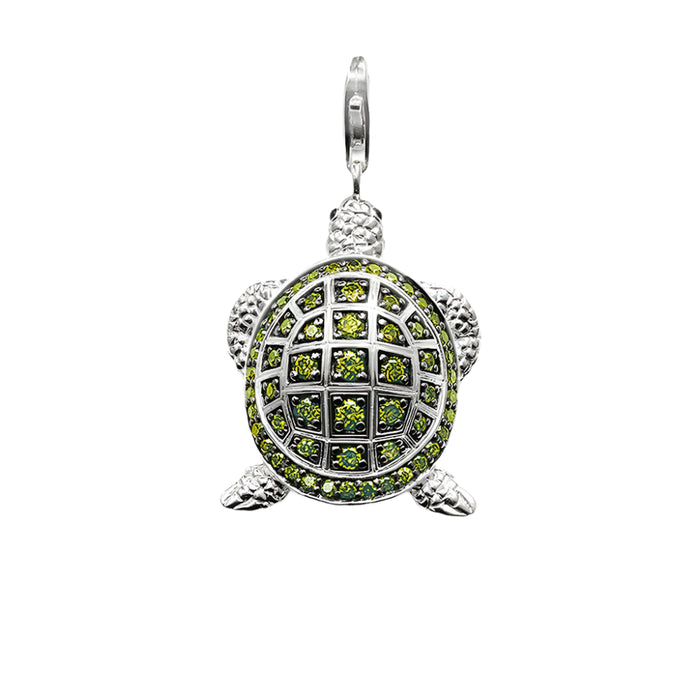 925 Sterling Silver Green Turtle Pendant Fashion Jewelry For Women & Men