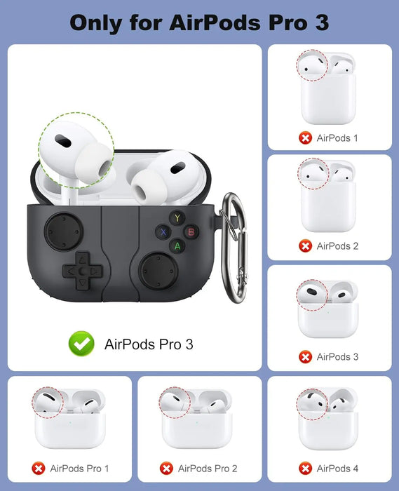 For Airpod Pro 3 2025 Shock-Proof Soft Silicone Protective Case With Keychain & Cleaning Kit Classic