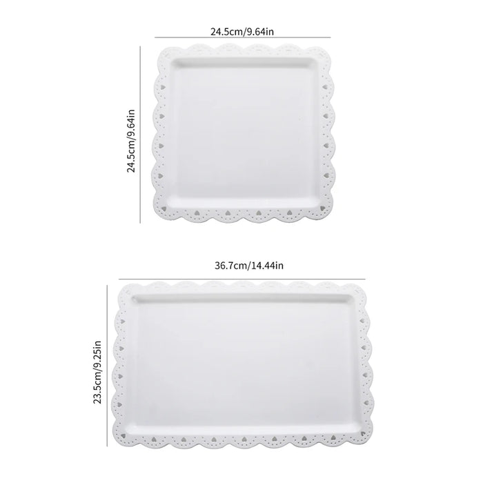 Reusable Pp Square / Rectangular Dessert Plates For Events