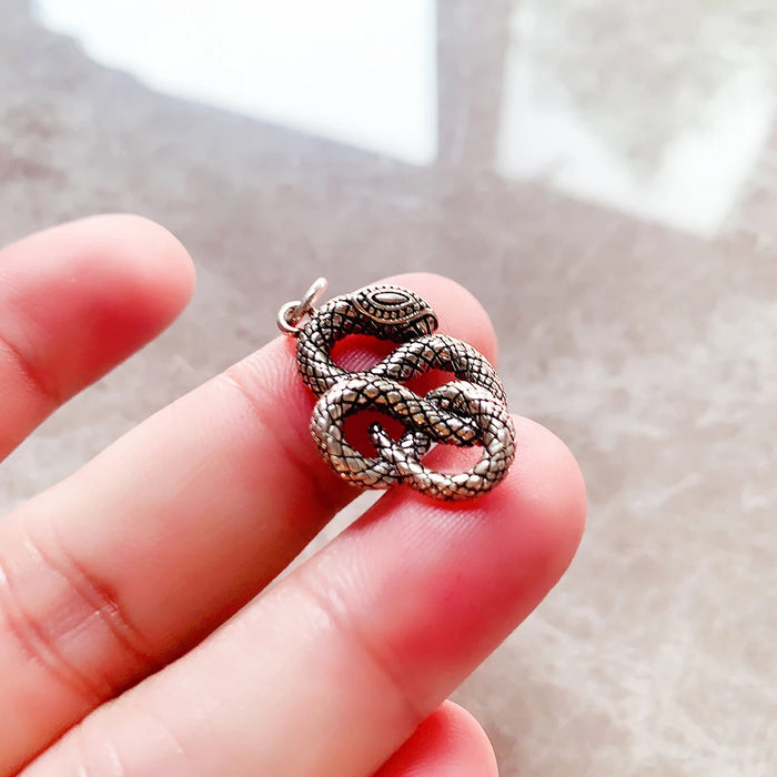925 Sterling Silver Snake Pendant Fine Jewelry For Women