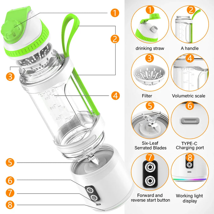 700Ml Portable Electric Juicer Blender