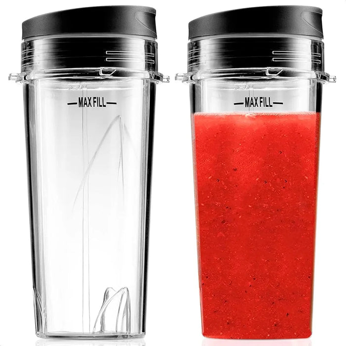 2 Pieces 16Oz Blender Cup With Lids For Nutri Ninja Pro Bl660 Bl663Co Bl740 Bl770 Bl770W Bl771 Bl773Co Bl780 Bl780Co
