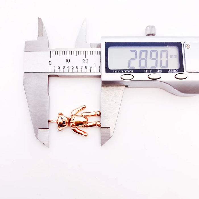 925 Sterling Silver Teddy Bear Pendant Pure Rose Gold Colour Soul Gift For Women