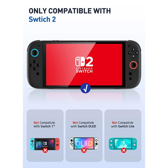 For Nintendo Switch 2 Crystal Protective Clear Case With Quick Release Joycon Design And TPU Grip