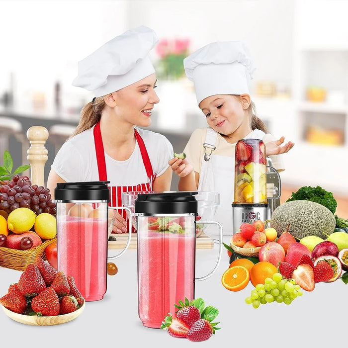2 Pieces Tall 22Oz Cup With Flip Top To-Go Lid With Handle Compatible With Magic Bullet 250W Mb1001 Blender Juicer Mixer Accessories