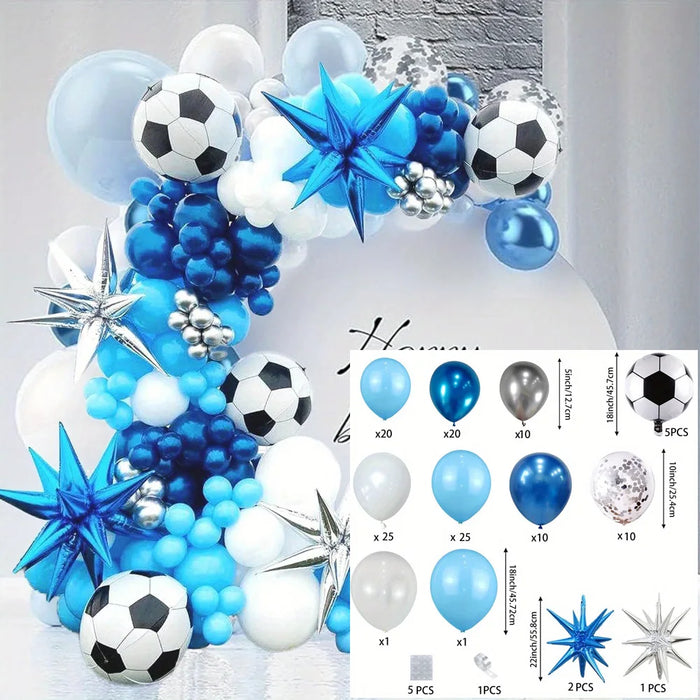 136Pcs Football Themed Balloon Arch Wreath Set For Birthday Football Themed Fan Gatherings Summer Party Decorations