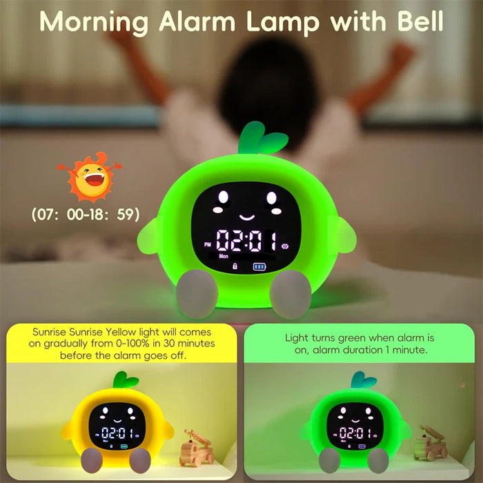6 In 1 Fruit Shaped Kids' Alarm Clock With Sleep Training & Night Light