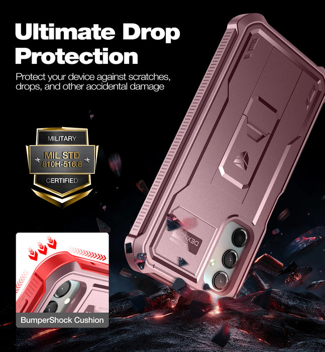 For Samsung Galaxy A24 Heavy Duty Military Grade Armor Shockproof Shell Case Built In Screen Protector Kickstand