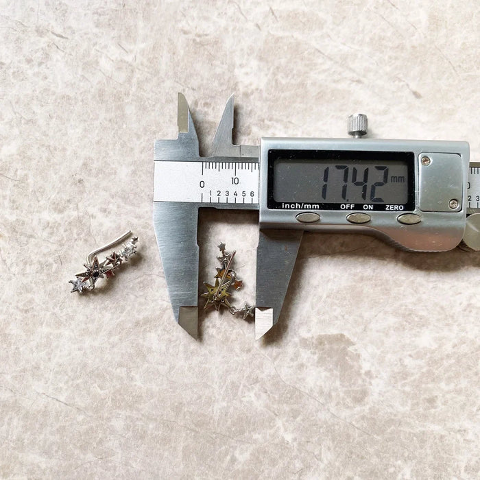 925 Sterling Silver Boho Star Ear Climber Earrings For Women