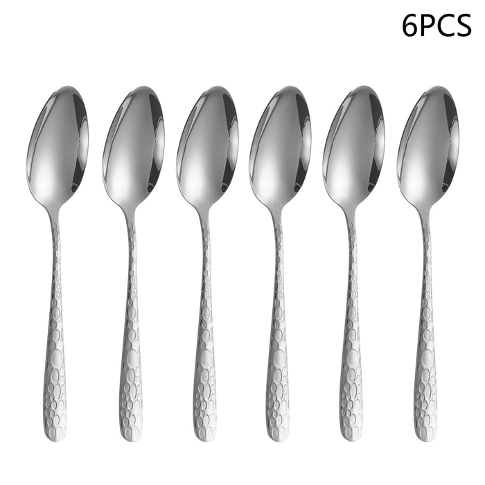 4 / 6 / 16 / 24 Piece Stainless Steel Tableware With Steak Knife Dinner Fork Soup Spoon And Tea Spoon