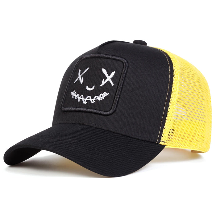 Ghost Face Embroidered Baseball Cap Adjustable Sun Hat For Spring / Summer