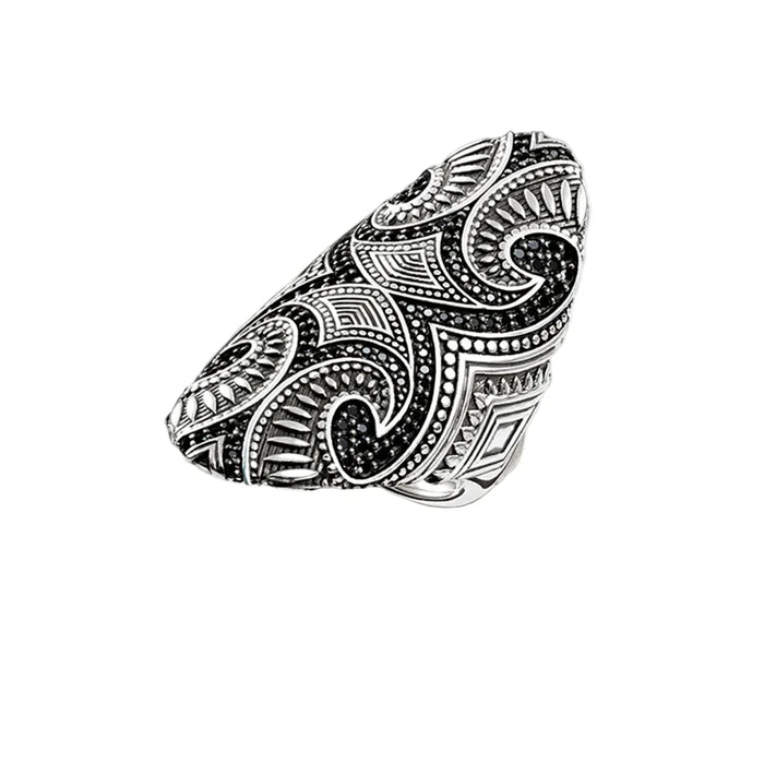 925 Sterling Silver Maori Cultural Tattoo Ornament Bridal Set