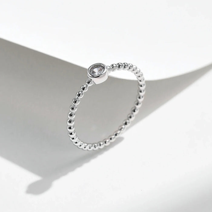 925 Sterling Silver Moissanite Bezel Ringtrendy Stackable For Women