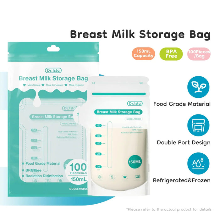 100 Pcs 150Ml Breast Milk Storage Bags Bpa Free & Safe