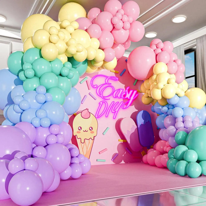 Mixed Size Soft Colour Balloon Garland Set & Balloon Arch Easter Spring Rainbow Party Balloons Unicorn Balloons For Parties