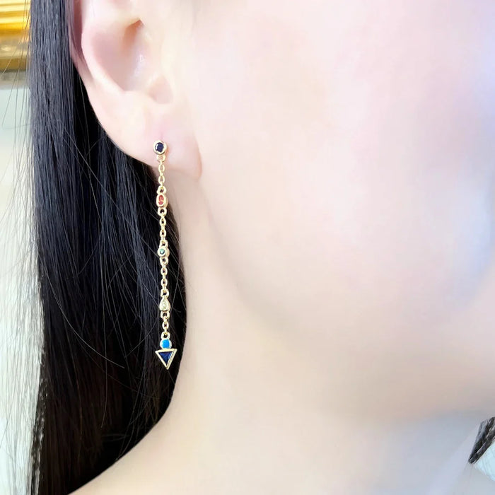 925 Sterling Silver Boehmia Dragonfly Drop Earrings Playful & Colourful Jewerly For Women Europe Style