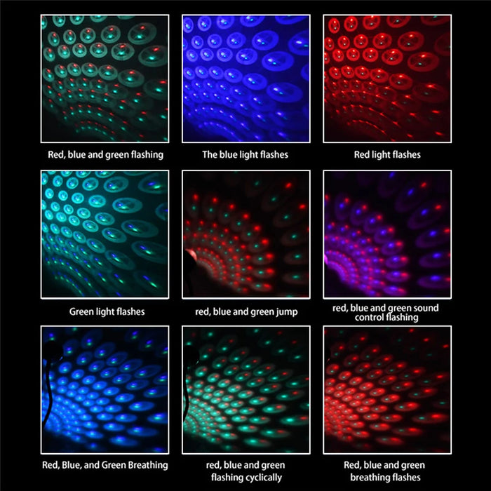 9-Mode Music Control Car Roof Star Light Rgb Led Atmosphere Projector Usb Night Lights