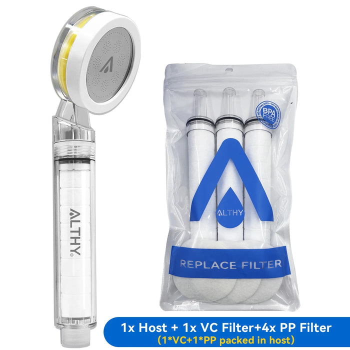High Pressure Vitamin C Shower Head Filter - Softens Water Moisturizes Skin Reduces Hair Loss