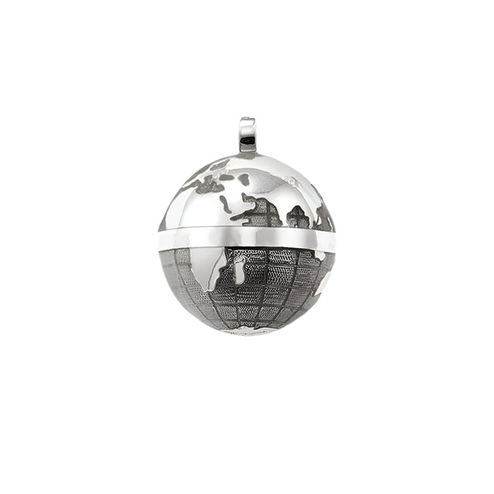 925 Sterling Silver Gray Globe Pendant Fashion Necklace For Men & Women