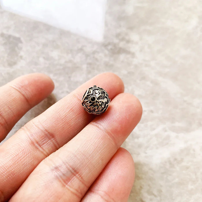 925 Sterling Silver Dragon'S Head Bead Charm For European Bracelets