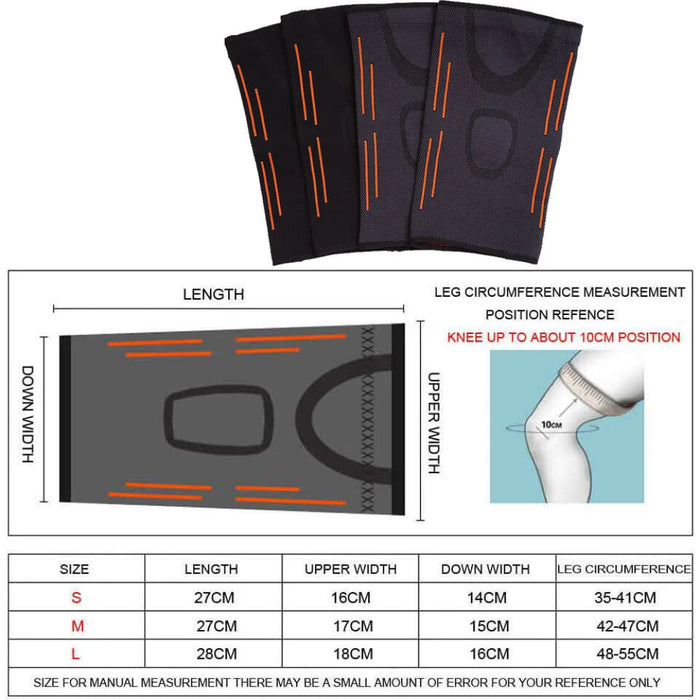 Pair of Fitness Knee Pads Elastic Support For Sports