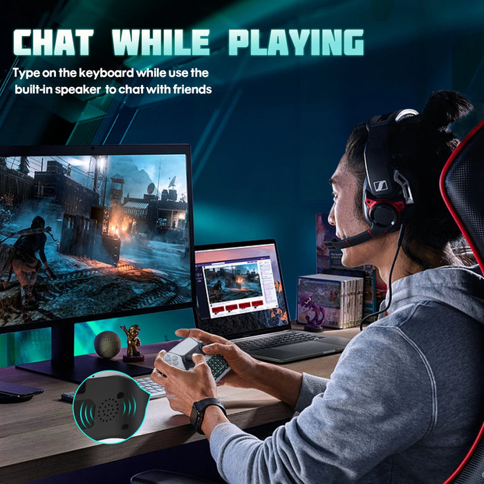 For Playstation 5 Controller Mini Game Keyboard With Green Backlight